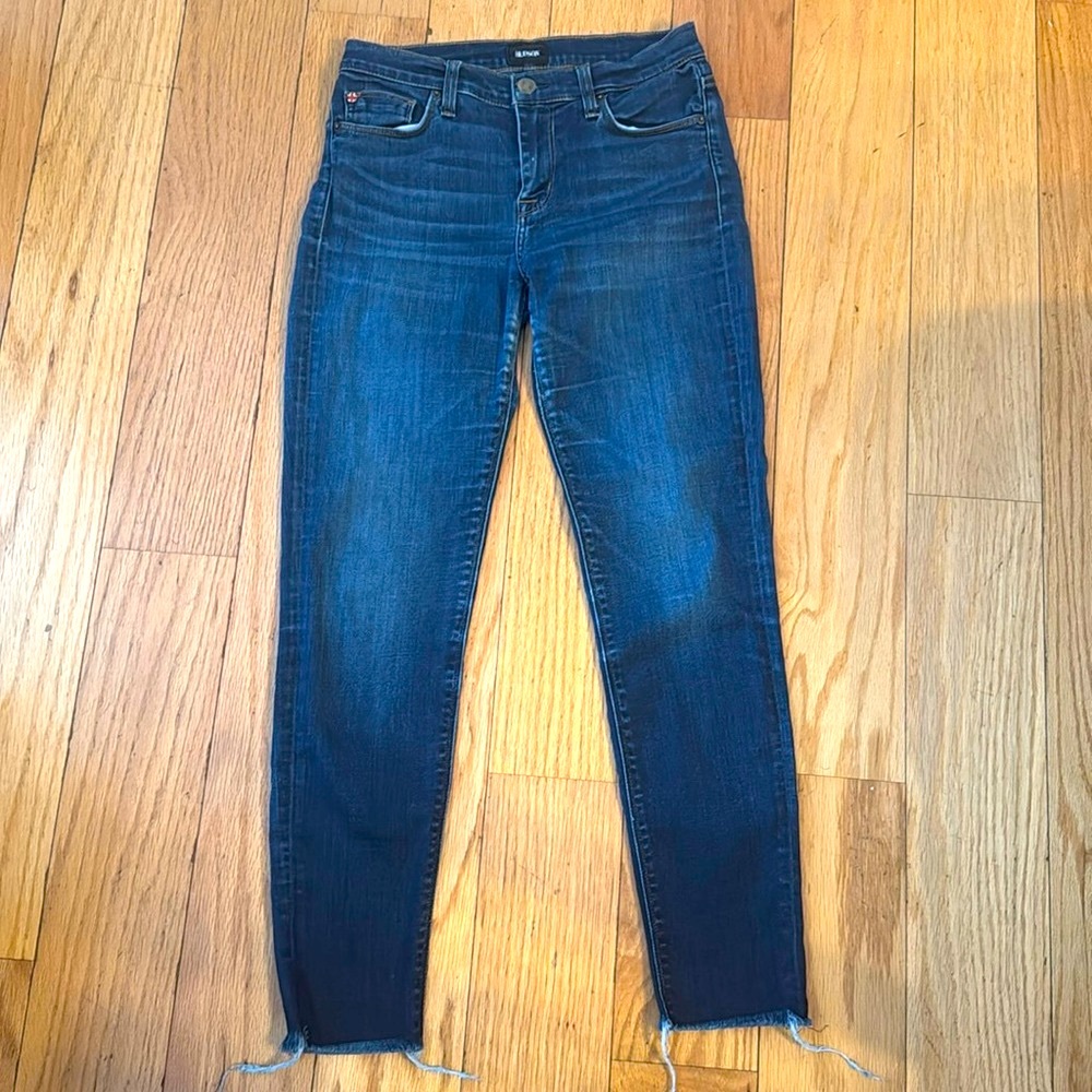 Hudson Jeans Blue Skinny Straight Denim with Faded Wash